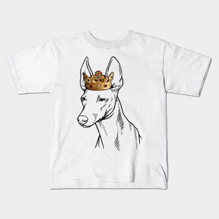 Cirneco dell'Etna Dog King Queen Wearing Crown Kids T-Shirt